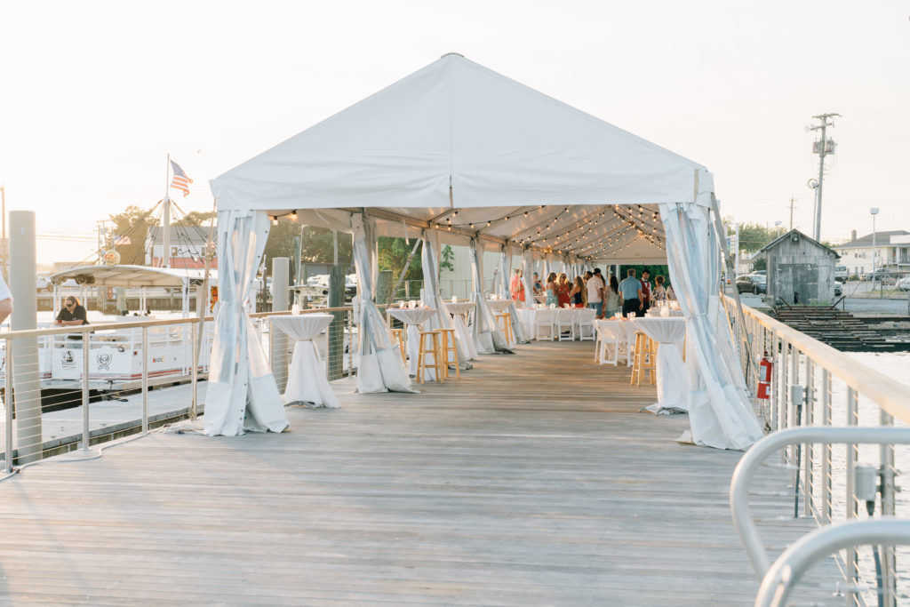 Wedding reception space at the Lobster House