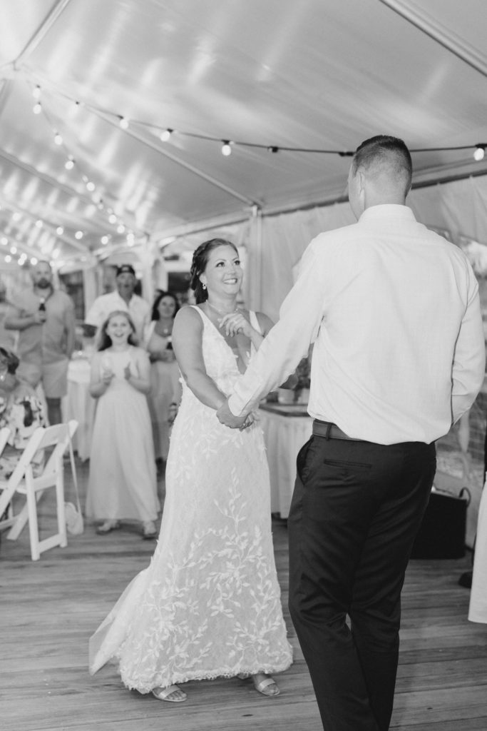 Bride and Groom share first dance